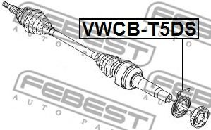 FEBEST - VWCB-T5DS - (=7E0 407 181A)Підшипник підвісний напіввісі VW Transporter T5 12-
