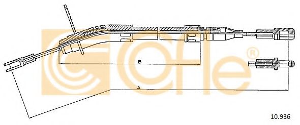 COFLE - 10.936 - Трос ручного гальма правий DB W123 76-85