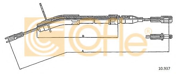 COFLE - 10.937 - Трос ручного гальма лівий DB W123 76-85