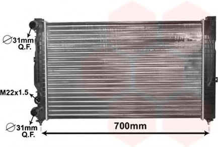 VAN WEZEL - 03002123 - Радiатор основний (мех КПП) Audi A4 95-01/A6 97-05/Skoda SuperB 1.9TDI  01- 632X392X32