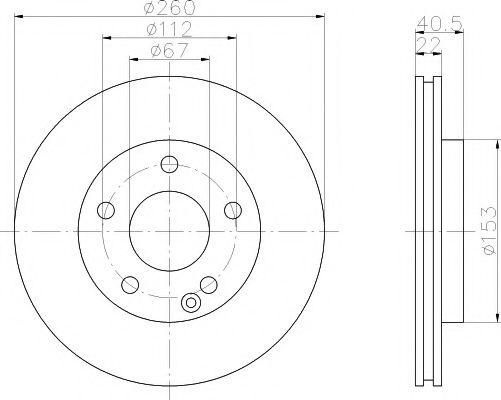 TEXTAR - 92091303 - Диск гальмівний MERCEDES A1(W168) "F D=260mm "97-"04
