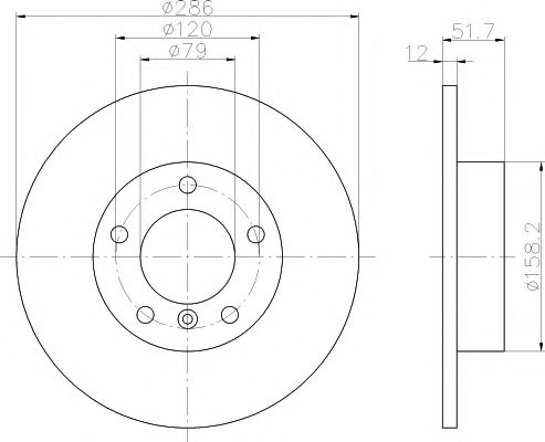 TEXTAR - 92055503 - Диск гальмівний BMW 3(E36)/Z3(E36) "F D=286mm "90-"03
