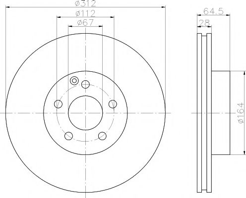 TEXTAR - 92115305 - Диск гальмівний MERCEDES E(W211) "F D=312mm "02-10
