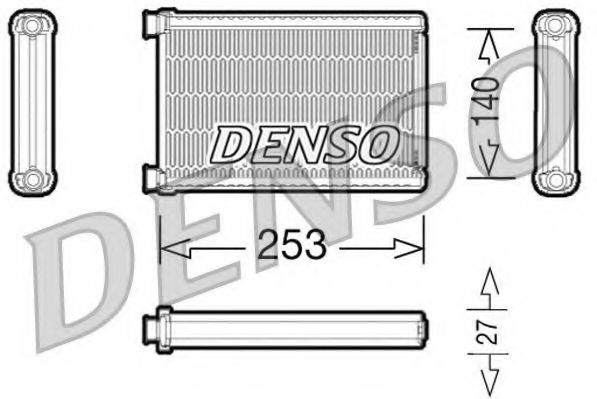 DENSO - DRR05005 - Радіатор пічки  BMW 1 (E81), 1 (E82), 1 (E87), 1 (E88), 3 (E90), 3 (E91), 3 (E92), 3 (E93), X1 (E84), X3 (F25), X4 (F26) 1.6-4.4 06.04-03.18