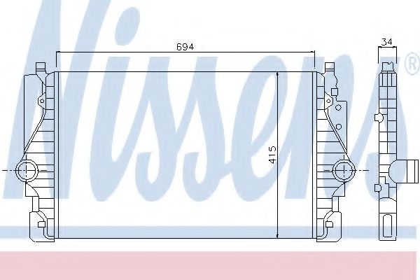 NISSENS - 96755 - Интеркулер VW TRANSPORTER T4(90-)2.5 TDi(+)[OE 7D0.145.803 A]