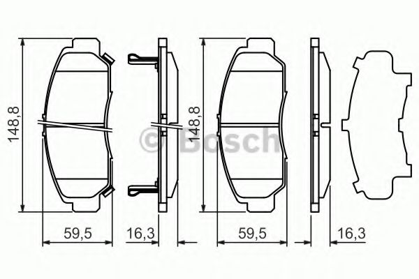 BOSCH - 0 986 424 722 - Гальмівні колодки пер. Honda Stream Estate 1,7/2,0 01-