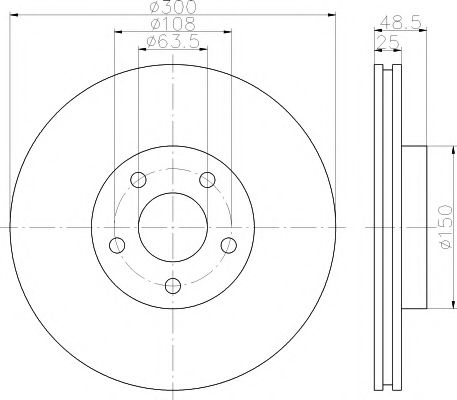 Гальмівний диск передній Volvo C30, C70, S40 , V40, V50, Focus C-Max, Focus , Kuga 1.0-Electric 10.03-