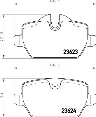 Гальмівні колодки диск.задні BMW 1 (E81), 3 (E90) 1.6i/1.8i/2.0 03-