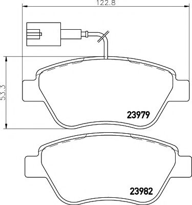 HELLA PAGID - 8DB 355 012-841 - Гальмівні колодки дискові перед. Fiat Stilo 01,04/Grande Punto/Doblo 05/Bravo -07