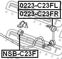 FEBEST - NSB-C23F - Втулка стабілізатора перед. Nissan Serena, CM23, GA16/SR20/LD20/LD23/CD23, 92/10- O=27