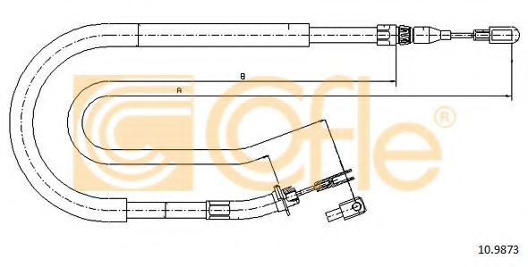 COFLE - 10.9873 - Трос ручного гальма (до колодок) Mercedes Sprinter