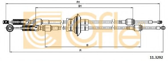 COFLE - 11.3292 - Трос КПП Peugeot Expert 1.9TD -07 (КПП ML5T)
