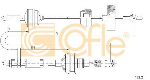 COFLE - 492.2 - Трос зчеплення (мех.регул.)Citroen Jumpy/Fiat Scudo 1.9Td 94-