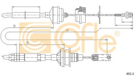 COFLE - 492.3 - механіка Трос зчеплення Fiat Scudo, Jumpy BE4 972mm (dw8,ew1