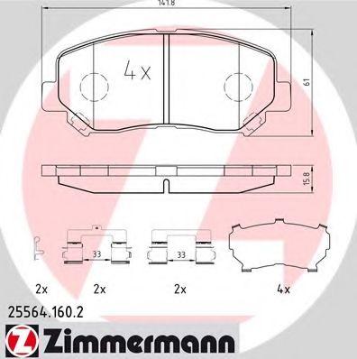 Гальмівні колодки дискові перед. Mazda Cx-5 2.0/2.2D/2.5 11.11-