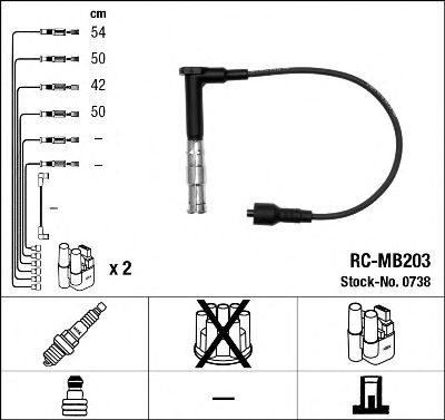 NGK - 0738 - Комплект проводів запалення