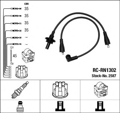 NGK - 2587 - Комплект проводов зажигания (Система зажигания)