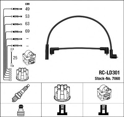 NGK - 7068 - Комплект кабелiв запалювання