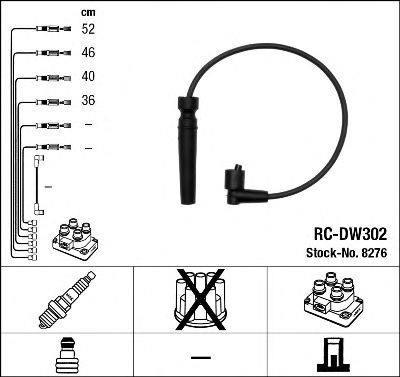 NGK - 8276 - Комплект кабелiв запалювання