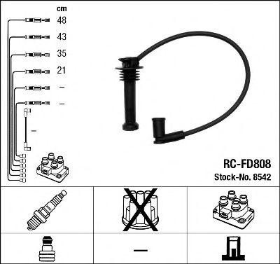 NGK - 8542 - Комплект кабелiв запалювання
