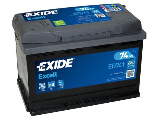 EXIDE - _EB741 - EXIDE 74 Ач 680/400А /278*175*190 L+