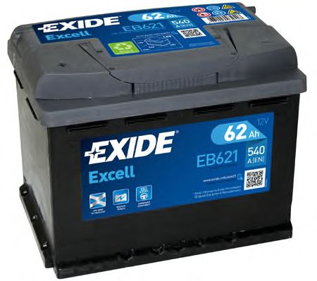 EXIDE - _EB621 - АКБ ExideExcell 62Ah/540А (-/+) 242x175x190