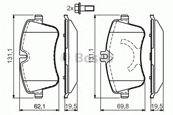 BOSCH - 0 986 424 517 - Гальмівнi колодки дисковi перед. DB W203 C-klasa 00-