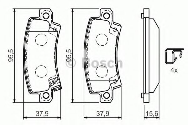 BOSCH - 0 986 424 790 - Гальмівні колодки дискові зад. Toyota Corolla 02-