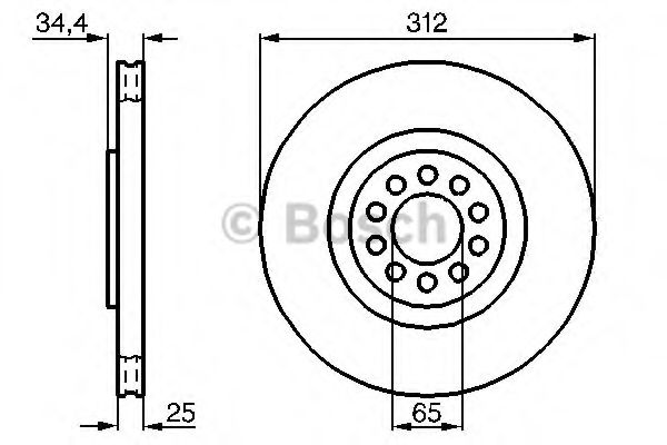 BOSCH - 0 986 478 467 - Гальмівний диск перед. Seat Leon/Toledo II 1.9TDi 00-