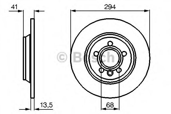 BOSCH - 0 986 478 569 - Гальмівний  диск зад. Caravelle/Multivan/Sharan/Transporter 08.98>