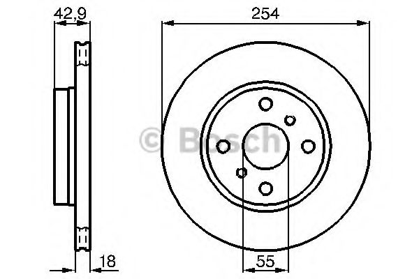 BOSCH - 0 986 478 585 - Гальмівний диск TOYOTA Paseo,Sera 1,5 88-99