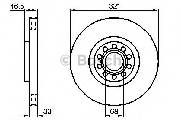 BOSCH - 0 986 478 985 - Диск гальмівний передній Audi A4 B5, A4 B6, A4 B7, A4 B8, A6 C5, ALLROAD C5; SEAT EXEO, EXEO ST 1.8-4.2 04.95-12.15