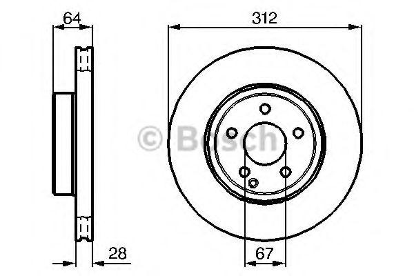 BOSCH - 0 986 479 040 - Диск гальмівний перед. Mercedes Cls (C219), E (W211)  03.02-12.10