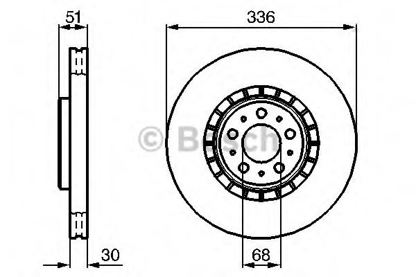 BOSCH - 0 986 479 202 - Диск гальмівний перед. Volvo XC90 10.02-12.14