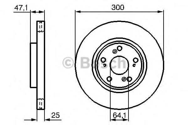 BOSCH - 0 986 479 227 - Диск гальмівний передній Honda Accord VII 03-