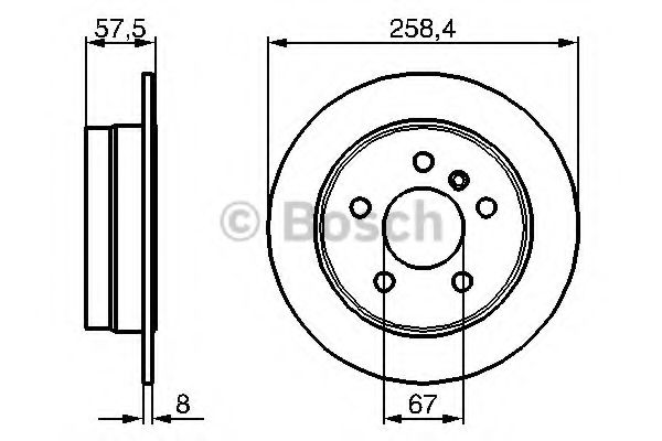 BOSCH - 0 986 479 235 - Диск гальмівний задній. DB A-class  W169 04-