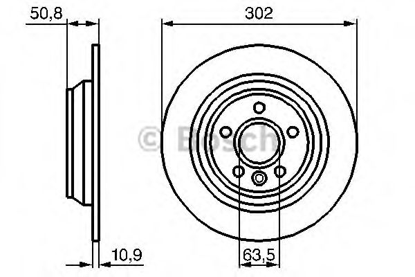 BOSCH - 0 986 479 254 - Диск гальмівний задн. Ford Galaxy/Kuga/S-MAX 2,0-2,2 TDCI 08-