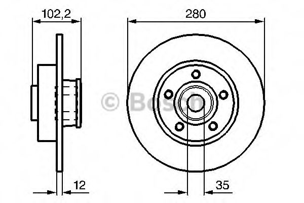 BOSCH - 0 986 479 271 - Диск гальмівний задній (з підшипником) Opel Vivaro/Renault Trafic 01-