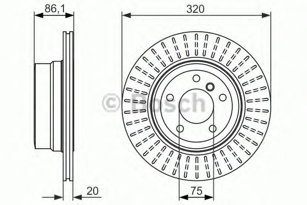 BOSCH - 0 986 479 351 - Гальмівний диск зад. BMW 5 E60  530 05-10