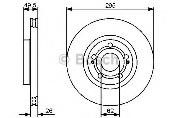 BOSCH - 0 986 479 454 - Диск гальмівний перед. Toyota Avensis, Corolla Verso 1.6-2.2D 04.04-03.09