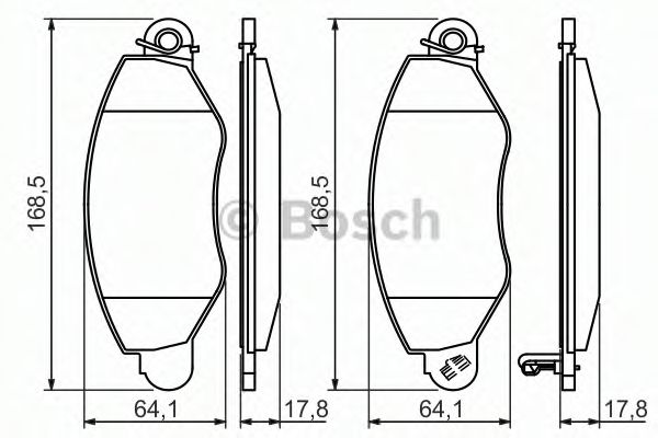 BOSCH - 0 986 494 037 - Гальмівнi колодки дисковi перед. Ford Transit 2.0D 08.00-05.06