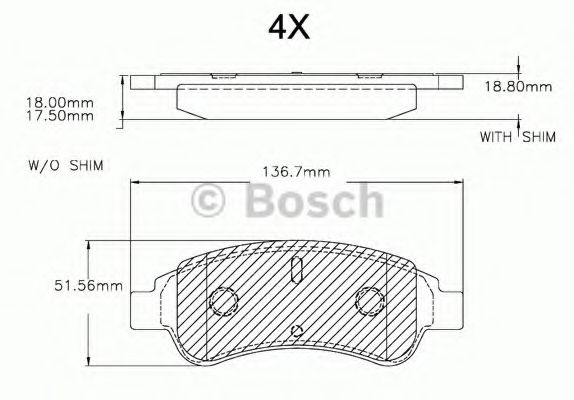 BOSCH - F 03A 150 025 - Комплект тормозных колодок, дисковый тормоз (Тормозная система)