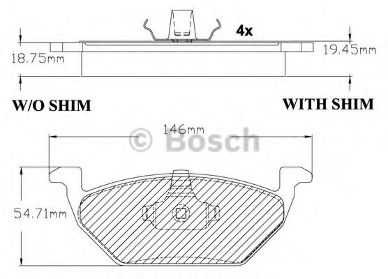 BOSCH - F 03B 150 284 - Комплект тормозных колодок, дисковый тормоз (Тормозная система)