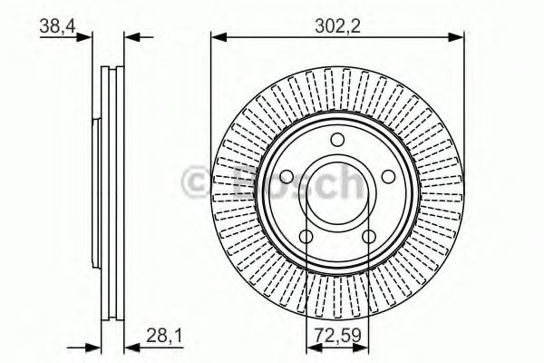 BOSCH - 0 986 479 046 - Гальмівний диск  перед. Chrysler Grand Voyager 2.4-3.8 07-