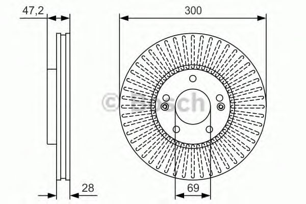 BOSCH - 0 986 479 S14 - Диск гальмівний перед. Hyunday Sonata V 05-, i40 CW 11-, Kia Sportage 10-