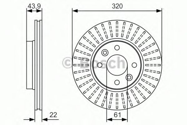 BOSCH - 0 986 479 S90 - Гальмівний диск MB/DACIA/RENAULT Citan/Dokker/Clio/Kangoo ''F PR2