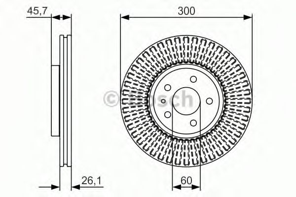 BOSCH - 0 986 479 666 - Гальмівний диск OPEL Mokka "F "12>>