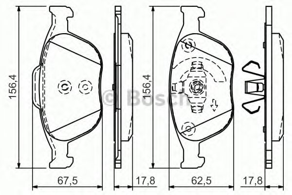 BOSCH - 0 986 495 066 - Колодки тормозные дисковые, комплект  (Пр-во Bosch)
