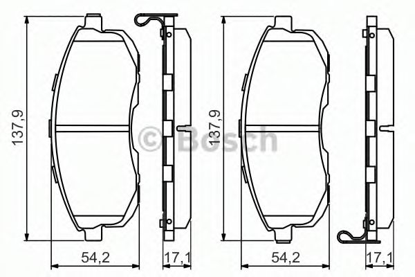 BOSCH - 0 986 494 572 - КОЛОДКИ ГАЛЬМІВНІ Nissan Teana J32 Front