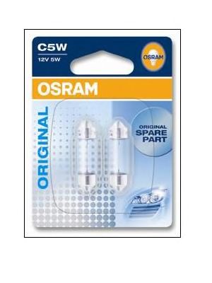 OSRAM - 6418-02B - Лампа софитная вспомогат. освещения C5W 12V 5W SV8.5-8 (2 шт) blister (пр-во OSRAM)